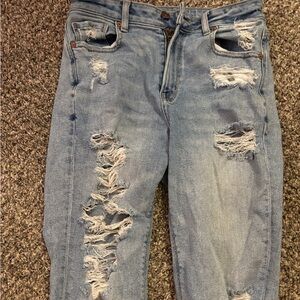American Eagle Outfitters Light Blue Distressed Boyfriend Jeans